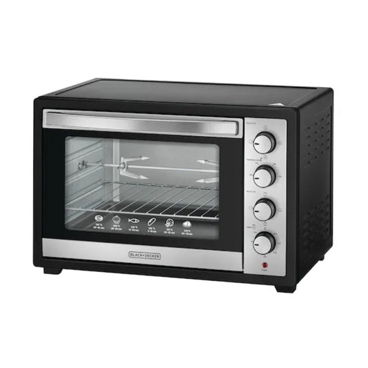 Black&Decker TRO50RDG-B5 OVEN 50L 2000W black/silver - فرن كهربائي بقوة 2000 واط وبسعة 50 لتر من بلاك اند ديكر
