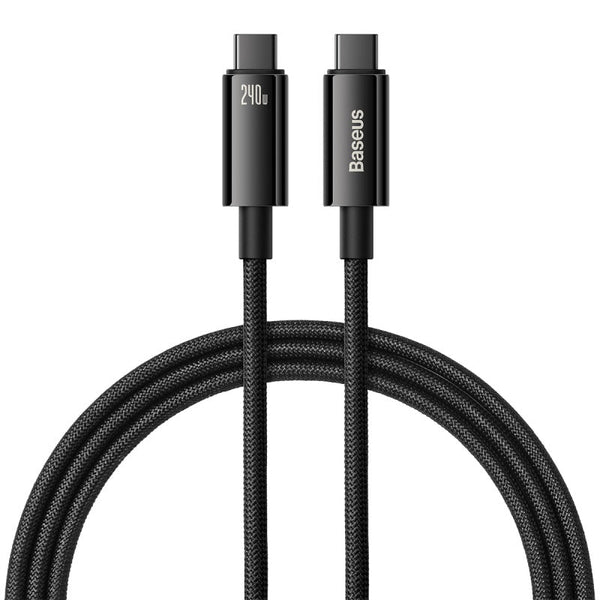 BASEUS TUNGSTEM GOLD SERIES FAST CHARGING DATA CABLE TYPE-C TO TYPE-C 240W - كيبل تايب سي تايب سي 240 واط 1 متر من باسيوس