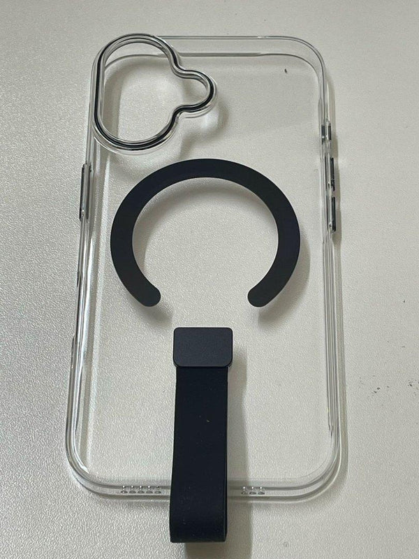 CLEAR CASE MAGSAFE IPHONE 16 BLACK - كفر شفاف ماك سيف للايفون 16 اسود