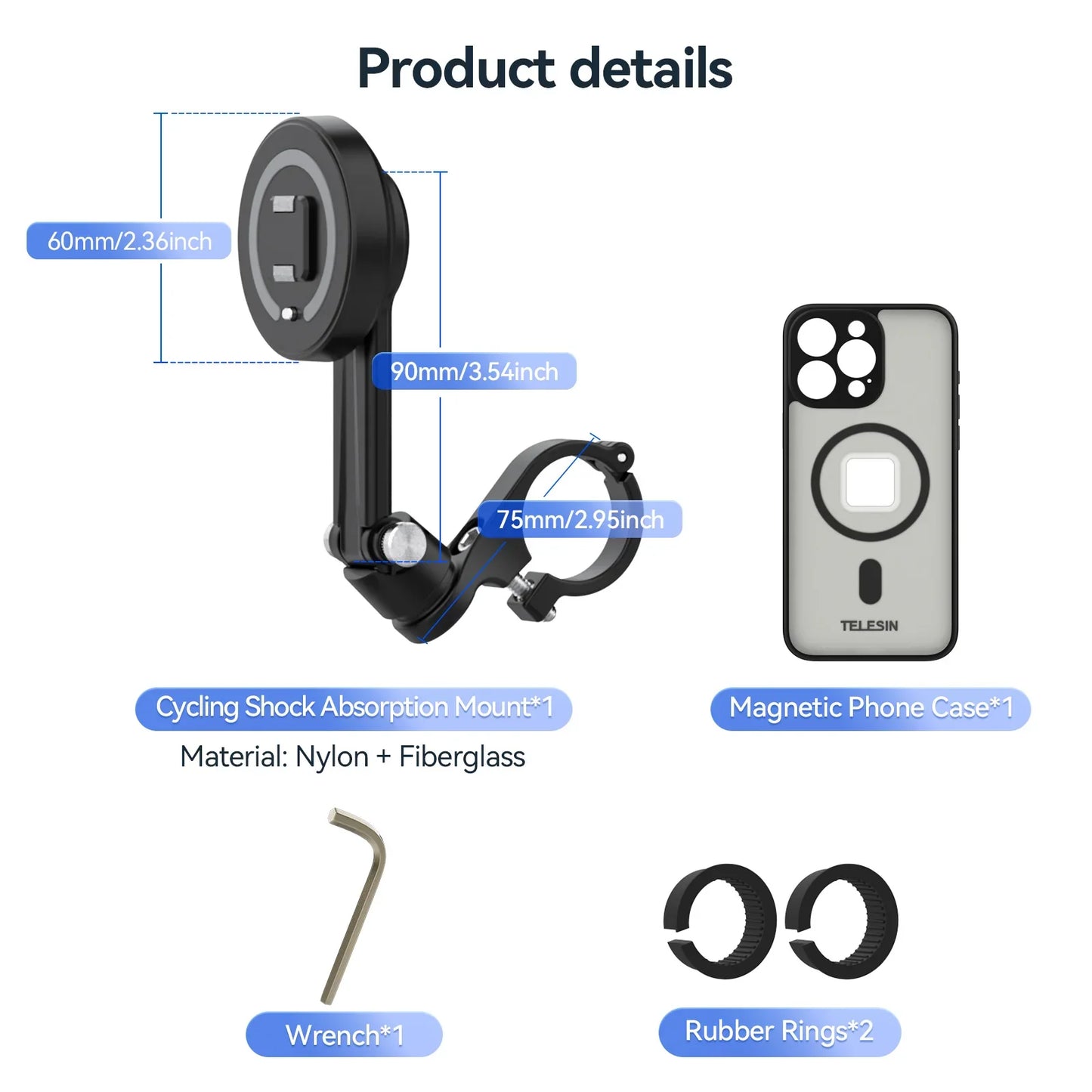 TELESIN Bike Handlebar Mount for Phone - ستاند مغناطيسي للدراجة من تيليسن