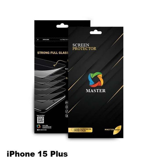 Master screen protector clear 15 Plus - لاصق شاشة شفاف للايفون 15 بلس من ماستر
