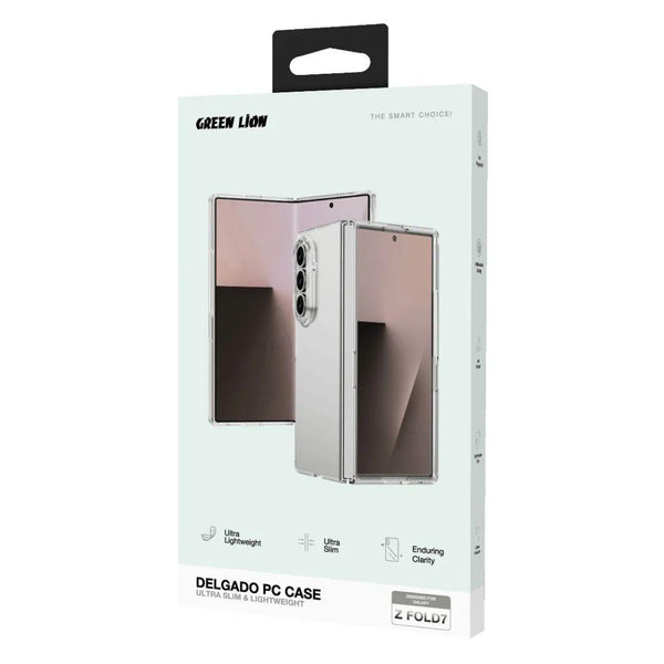 Green Lion Delgado PC case for Z Fold 7 Clear - كفر سامسونج زد فولد 7 شفاف من كرين