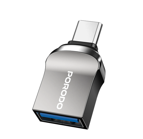 Porodo  USB A to Type-C Adapter 0.12M Cable  - توصالة يو اس بي تو تايب سي من بورودو