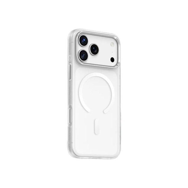 Green Lion Matte Mag Safe X For iP 17 Pro Max Silver Titanium - كفر ايفون 17 برو ماكس ماك سيف من كرين فضي تيتانيوم