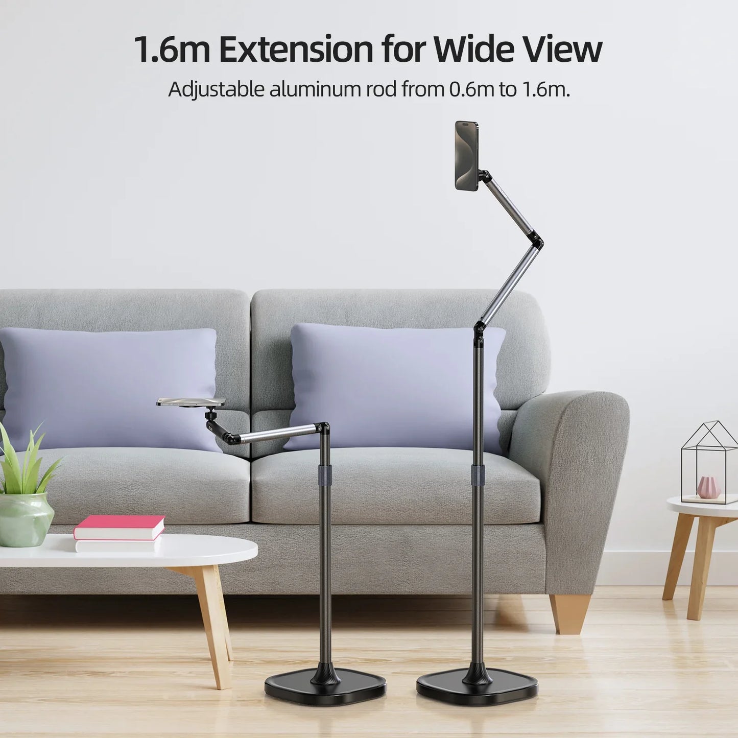 TELESIN mobile video/live shooting magnetic floor stand - ستاند ارضي مغناطيسي للهاتف لتصوير الفيديو والبث المباشر من تيليسن