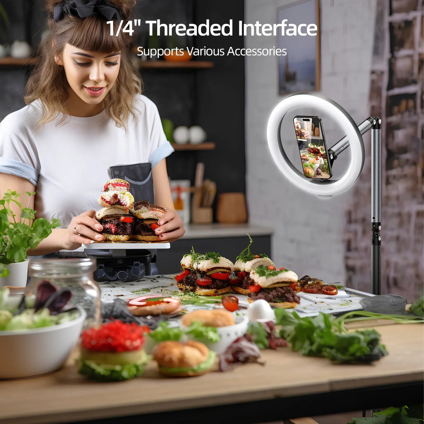 TELESIN mobile video/live shooting magnetic floor stand - ستاند ارضي مغناطيسي للهاتف لتصوير الفيديو والبث المباشر من تيليسن