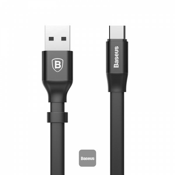 BASEUS NIMBLE USB-A TO TYPE-C PORTABLE CABLE 2A 23CM BLACK - كيبل يو اس بي تايب سي 23 سم من باسيوس اسود
