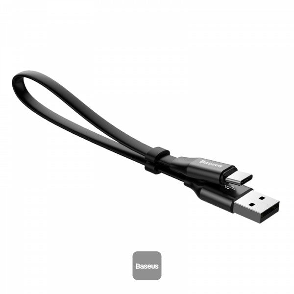 BASEUS NIMBLE USB-A TO TYPE-C PORTABLE CABLE 2A 23CM BLACK - كيبل يو اس بي تايب سي 23 سم من باسيوس اسود