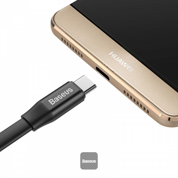 BASEUS NIMBLE USB-A TO TYPE-C PORTABLE CABLE 2A 23CM BLACK - كيبل يو اس بي تايب سي 23 سم من باسيوس اسود