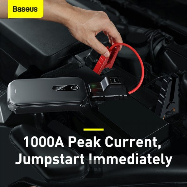 BASEUS SUPER ENERGY PRO JAMP STARTER FOR 12V DISEL/GAS CARS - جهاز تشغيل بطارية السيارة 12000 ملي امبير مع شاشة رقمية من باسيوس