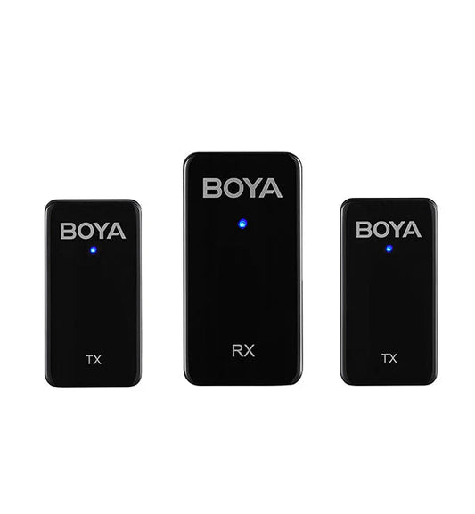 Boya BY-Wmic5-M2 Ultracompact 2.4GHz Dual-Channel Wireless Microphone System - نك مايك لاسلكي للكاميرات ثنائي القناة من بويا