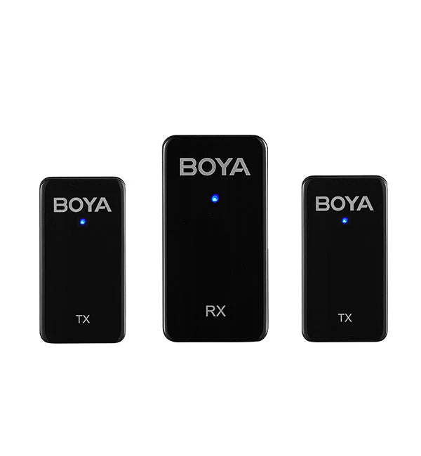 Boya BY-Wmic5-M2 Ultracompact 2.4GHz Dual-Channel Wireless Microphone System - نك مايك لاسلكي ثنائي القناة من بويا