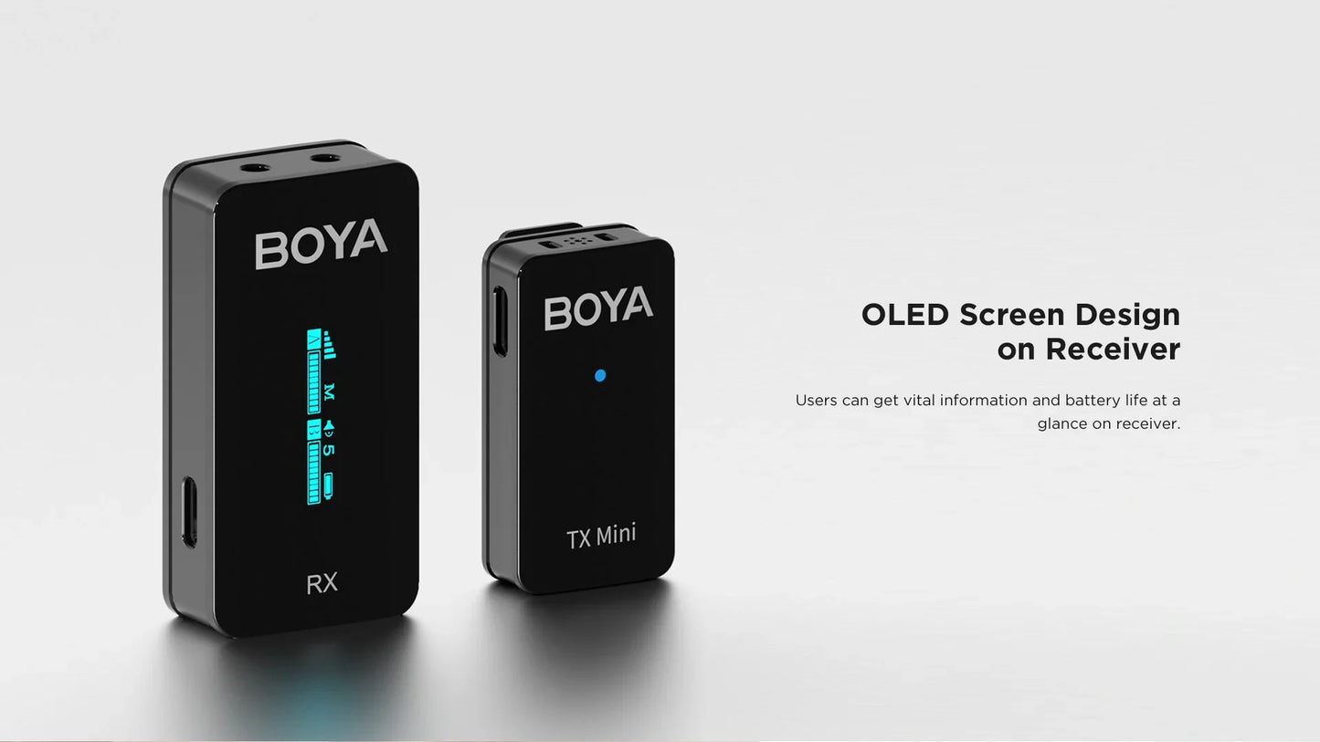 BOYA BY-XM6-S1 Mini 2.4GHz Wireless Lavalier Microphone - نك مايك لاسلكي للكاميرات بتردد 2.4 جيجا هرتز من بويا