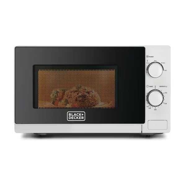 Black&Decker MZ2020P-B5 Microwave Oven 20L white/black - مايكروويف كهربائي بسعة 20 لتر وبقدرة 800 واط من بلاك اند ديكر