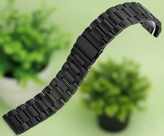 LEATHER STEEL 20MM BLACK - سير ساعة ٢٠ ملم ستيل