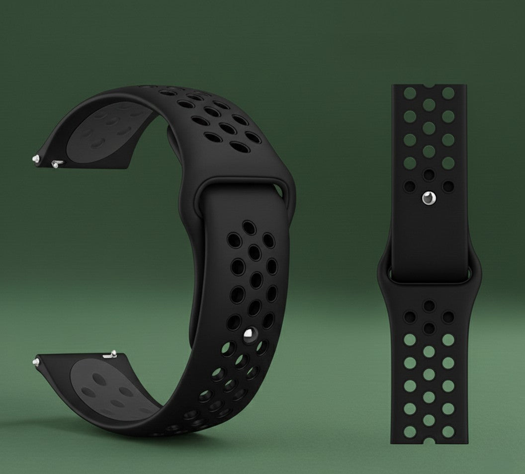 22mm NIKE WATCH STRAP BLACK/BLACK- سير ساعة ٢٢ ملم نايك ربر