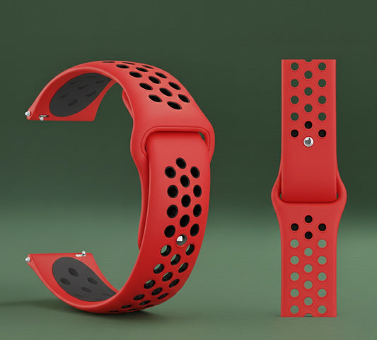 22mm NIKE WATCH STRAP BLACK/RED - سير ساعة ٢٢ ملم نايك ربر