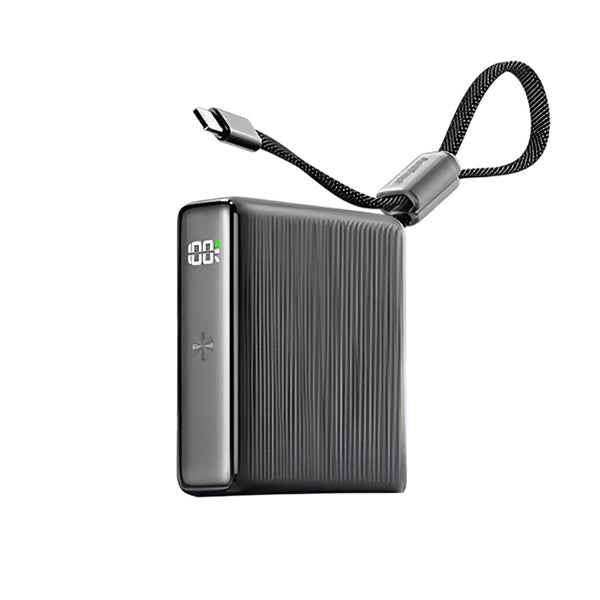 Oraimo POBA OPB-7103C PowerBank 10K 22.5W GRAPHITE BLACK  - باوربنك 10000 ملي امبير 22.5 واط مع كيبل تايب سي مدمج وشاشة رقمية من اورايمو