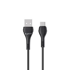 Havit CB6161 Type-C Fast Charging Cable 1m Black - كيبل يو اس بي تايب سي 1 متر من هافيت اسود