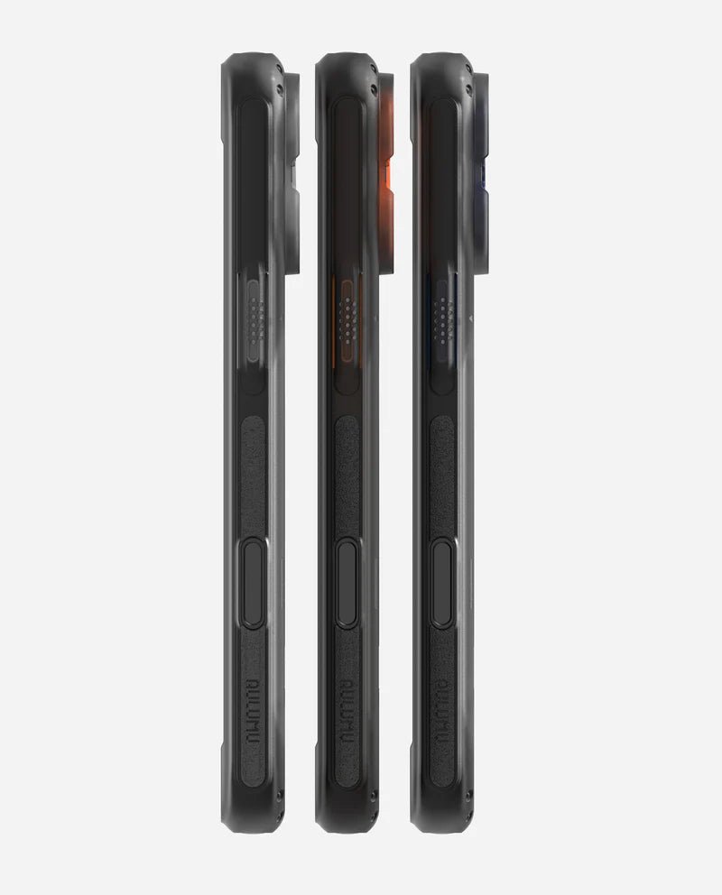 A17 RUGGED CASE FOR IPHONE 17 PRO MAX TRANSLUCENT GRAY - كفر ايفون 17 برو ماكس ماك سيف من اولومو رمادي شفاف