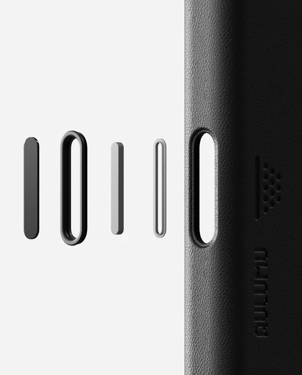 A17 VEGAN LEATHER CASE FOR IPHONE 17 PRO MAX BLACK - كفر ايفون 17 برو ماكس ماك سيف مصنوع من الجلد النباتي الصديق للبيئة من اولومو اسود