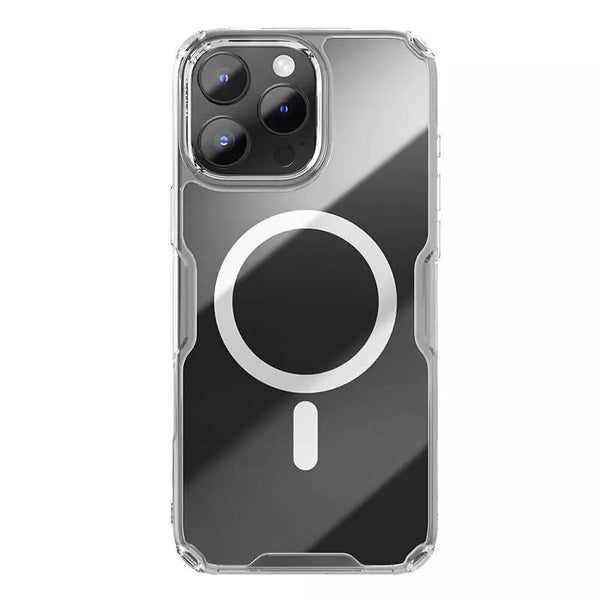 Nillkin Nature TPU Pro Magnetic Case for Apple iPhone 16 Pro Max White - كفر شفاف ماك سيف للايفون 16 برو ماكس من نيلكين ابيض
