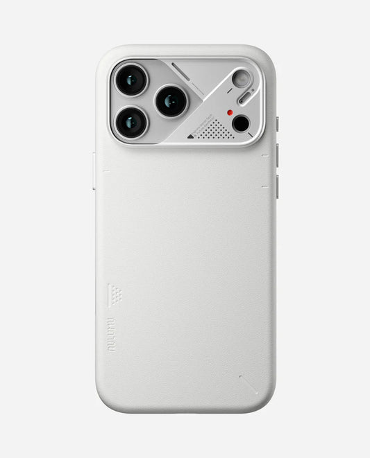 A17 VEGAN LEATHER CASE FOR IPHONE 17 PRO MAX WHITE - كفر ايفون 17 برو ماكس ماك سيف مصنوع من الجلد النباتي الصديق للبيئة من اولومو ابيض