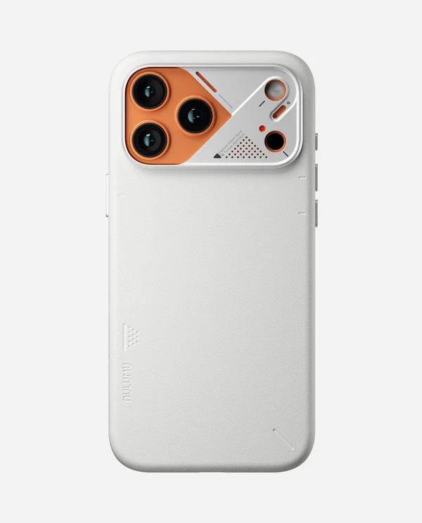 A17 VEGAN LEATHER CASE FOR IPHONE 17 PRO MAX WHITE - كفر ايفون 17 برو ماكس ماك سيف مصنوع من الجلد النباتي الصديق للبيئة من اولومو ابيض