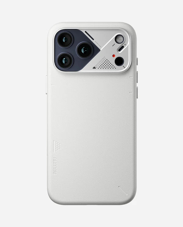 A17 VEGAN LEATHER CASE FOR IPHONE 17 PRO MAX WHITE - كفر ايفون 17 برو ماكس ماك سيف مصنوع من الجلد النباتي الصديق للبيئة من اولومو ابيض