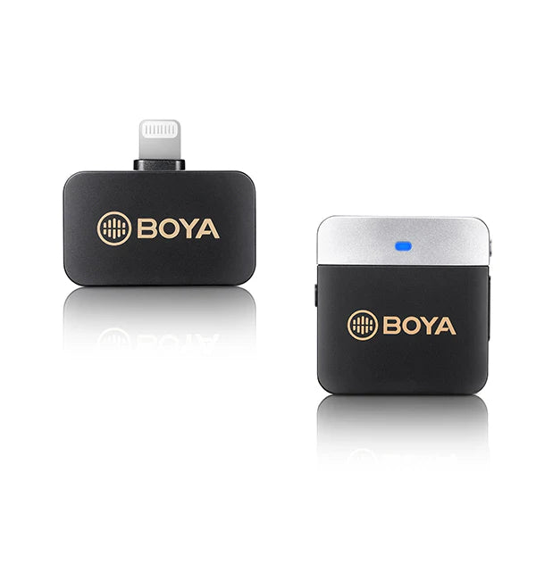 BOYA Wireless Lavalier Microphone for iPhone iPad Professional Plug Play Cordless Clip - نك مايك لاسلكي لايتننغ من بويا