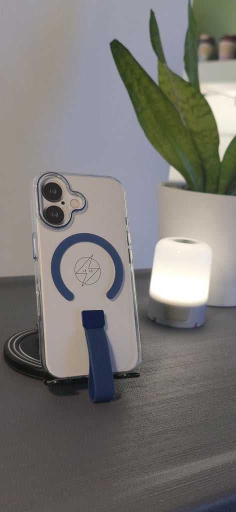 CLEAR CASE MAGSAFE IPHONE 16 BLUE - كفر شفاف ماك سيف للايفون 16 ازرق