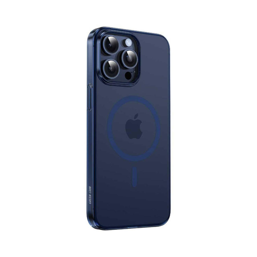 Green Lion Magsafe Delgado Case for iPhone 15 Pro Max Blue - كفر ماك سيف للايفون 15 برو ماكس من كرين