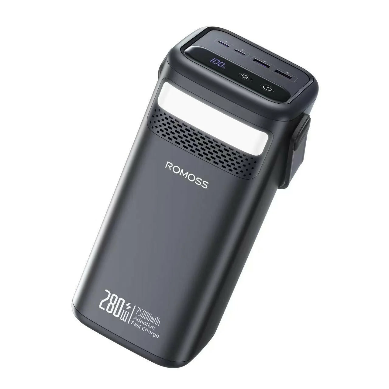 Romoss Power Bank PMT75-DC 75000mAh 280W - باوربنك 75000 ملي امبير 280 واط من روموس لون اسود