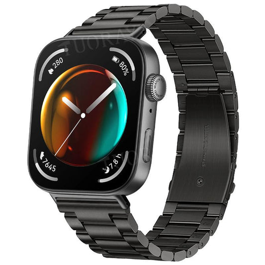 STEEL STRAP FOR HUAWEI FIT 3-4-4 PRO BLACK  - سير ساعة هواوي فت 3-4-4 برو اسود