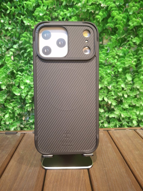 PIBLUE CASE FOR IPHONE 17 PRO MAX LEATHER BLACK - كفر ايفون 17 برو ماكس اسود