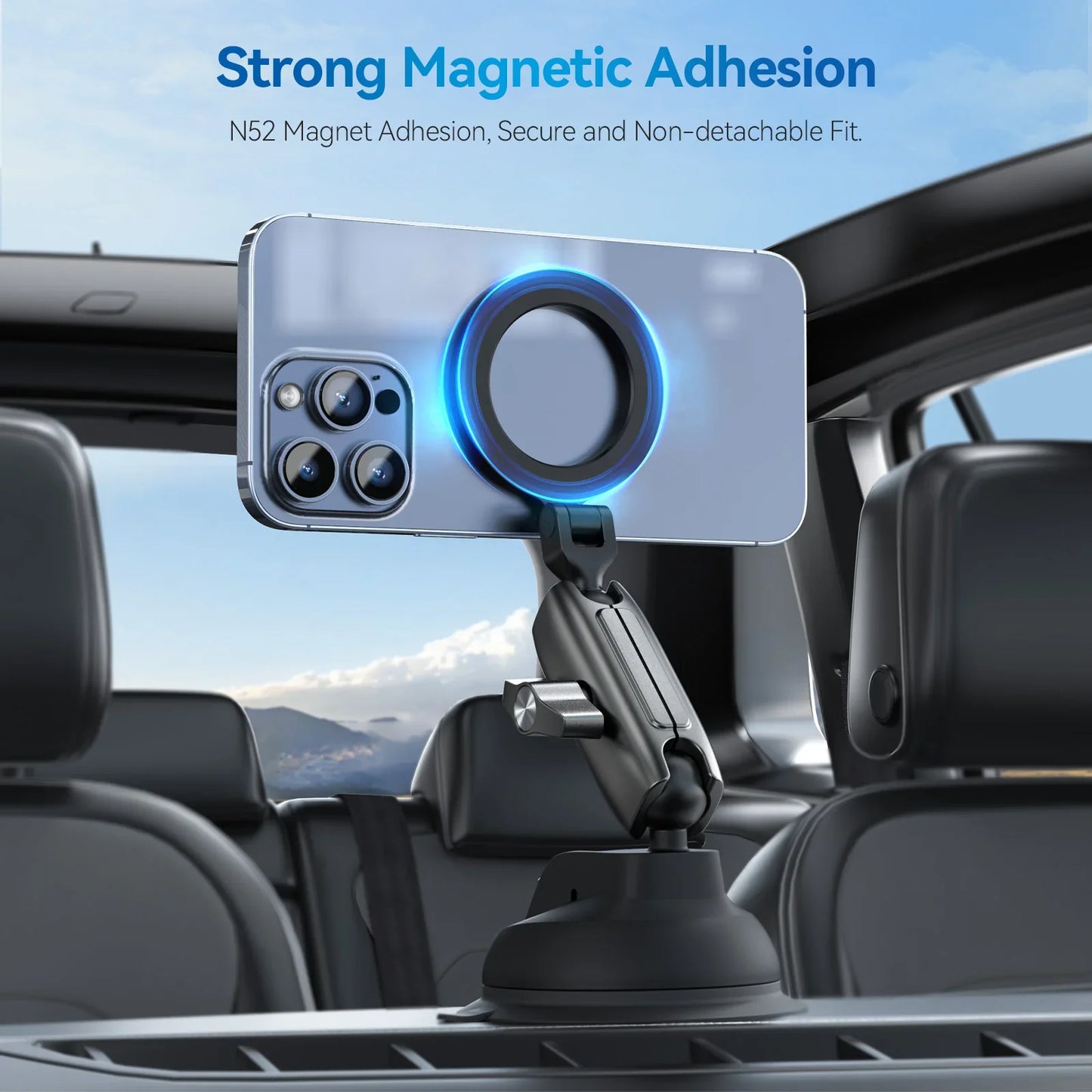 TELESIN Magnetic SuctionCar Phone Mount - ستاند سيارة ماك سيف بالشفط المغناطيسي من تيليسن