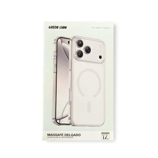 Green Lion Magsafe Delgado For iP 17 Pro Clear -كفر ايفون 17 برو ماك سيف شفاف من كرين
