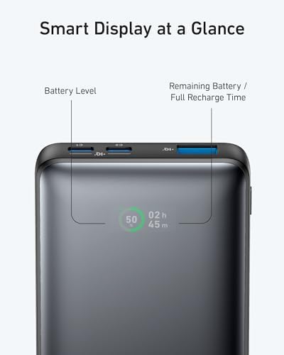 ANKER 533 POWER BANK 10000 MAH 25W -باروبنك 10000 ملي امبير 25 واط مع شاشة رقمية من انكر اخضر