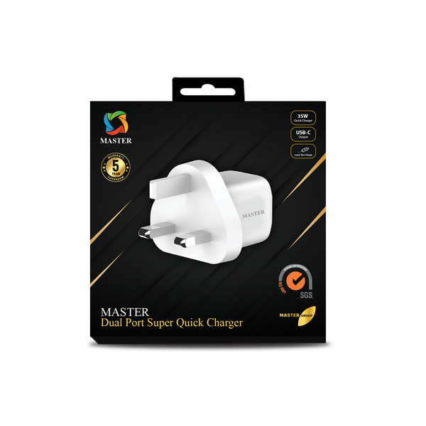 MASTER SUPER FAST CHARGE 35W - شاحن تايب سي 35 واط من ماستر