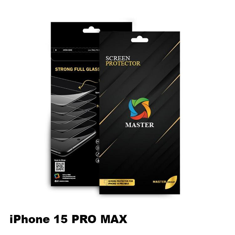 MASTER SCREEN PROTECTOR 15 PROMAX - لاصق شاشة شفاف للايفون 15 برو ماكس من ماستر