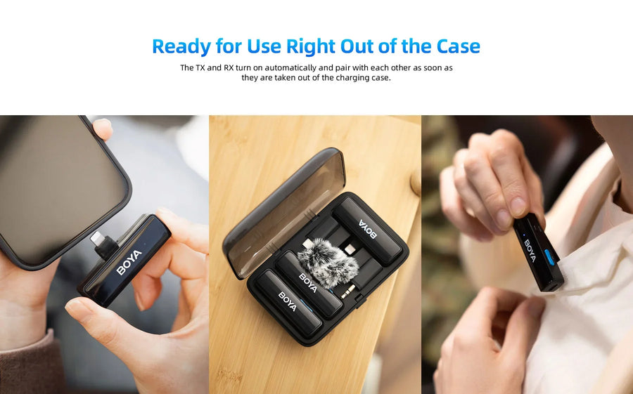 BOYALINK Wireless Lavalier Microphone - نك مايك لاسلكي من بويا اسود