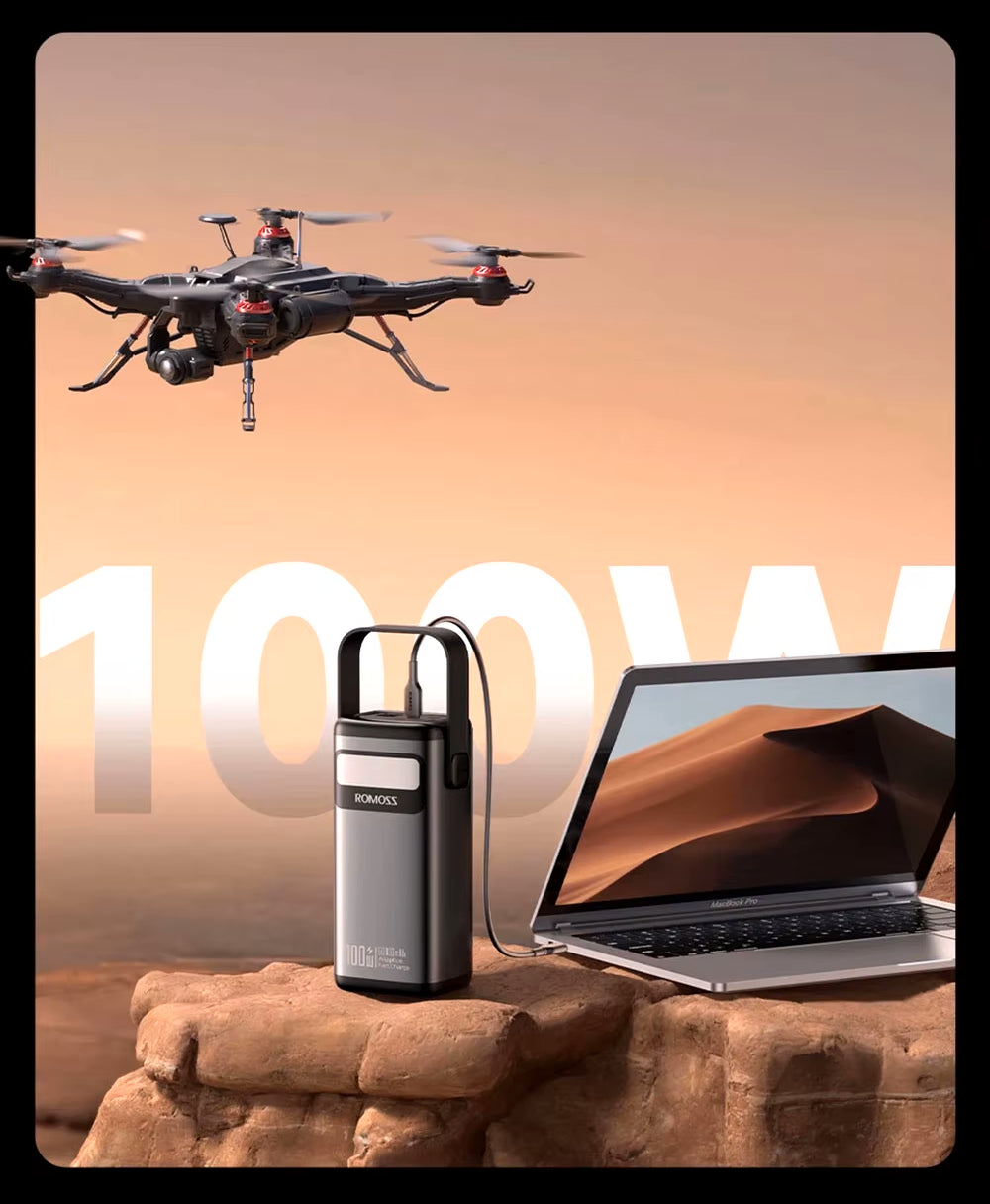 Romoss Power Bank PMT60 60000mAh 100W - باوربنك 60000 ملي امبير 100 واط من روموس