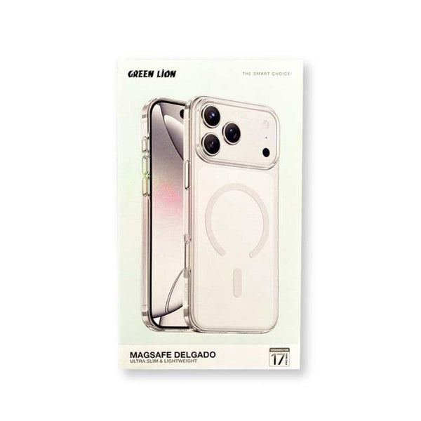 Green Lion Magsafe Delgado Case For iP 17 Pro Max Clear  - كفر ايفون 17 برو ماكس ماك سيف شفاف من كرين