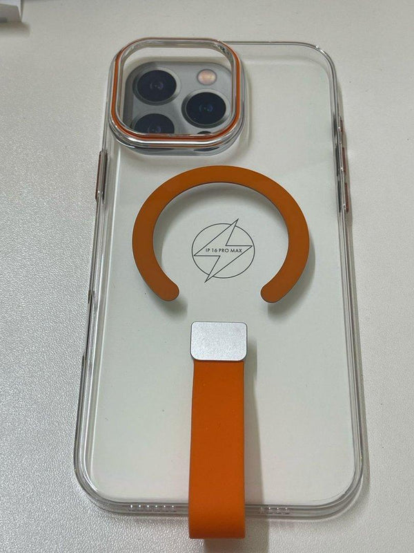 CLEAR CASE MAGSAFE IPHONE 16 PRO MAX ORANGE - كفر شفاف ماك سيف للايفون 16 برو ماكس برتقالي