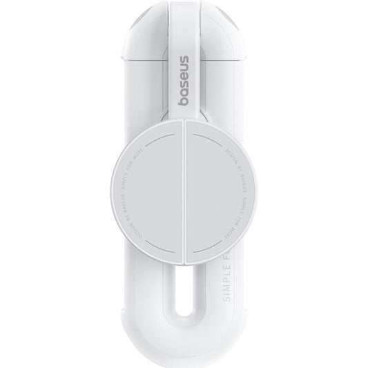 Baseus TechShot Series Dual-Support Phone Selfie Stick Moon White - عصا سيلفي مغناطيسي ومشبك ثنائي الدعم مع جهاز تحكم عن بعد يعمل بالبلوتوث من باسيوس