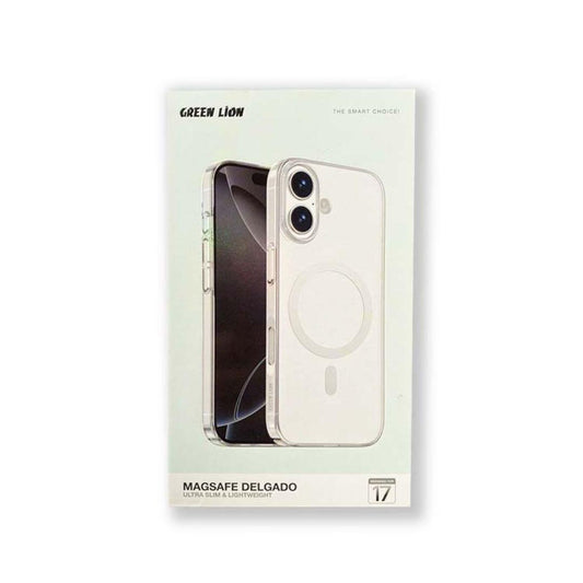 Green Lion Magsafe Delgado For iP 17 6.3" Clear - كفر ايفون 17 ماك سيف شفاف من كرين