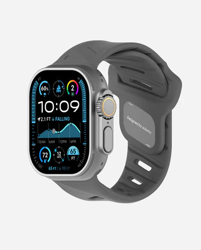 AULUMU A02 Offbeat Sport Band for Apple Watch 42-49MM GRAY - سير ساعات ابل رياضي مطاط مقاس 42-49 مم من اولومو رمادي