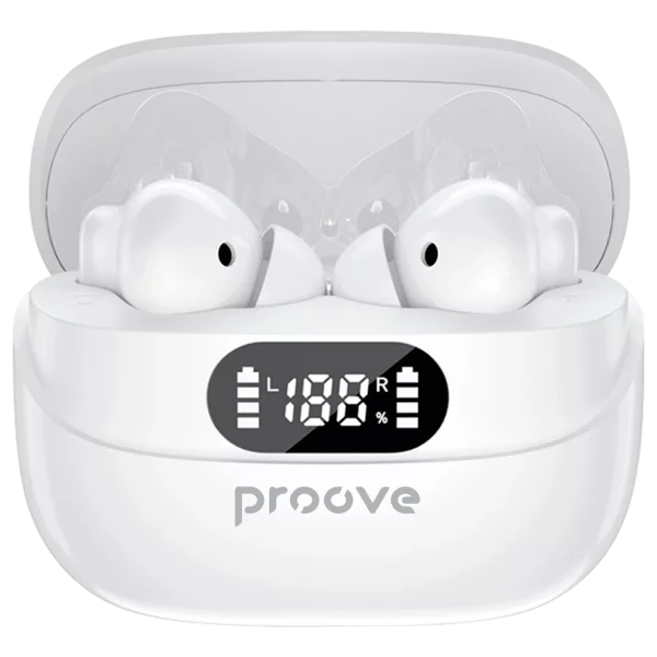 Proove Wireless Earphones Digital Pro TWS with ANC APP white - سماعات بلوتوث من بروف ابيض