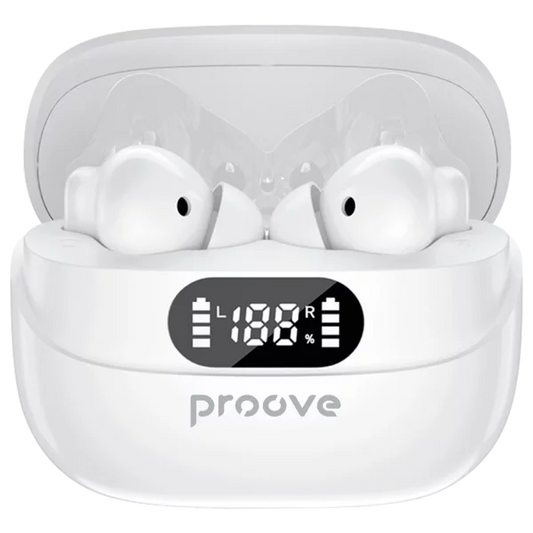 Proove Wireless Earphones Digital Pro TWS with ANC APP white - سماعات بلوتوث من بروف ابيض