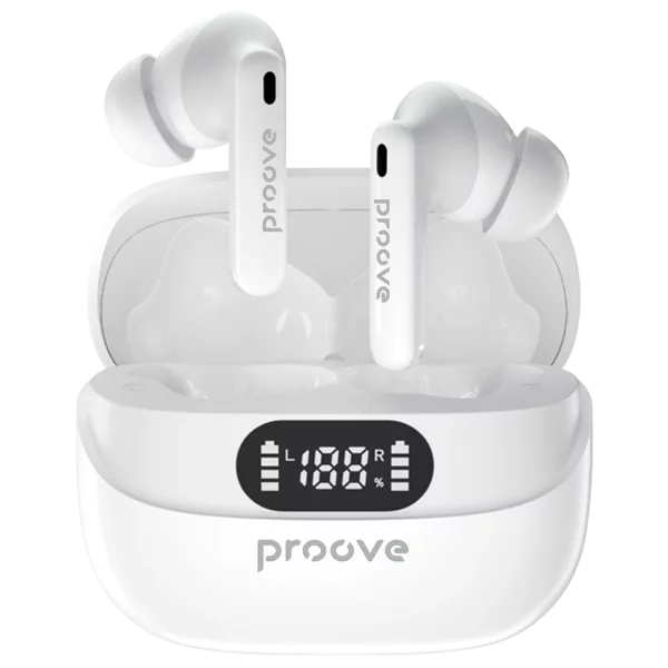 Proove Wireless Earphones Digital Pro TWS with ANC APP white - سماعات بلوتوث من بروف ابيض